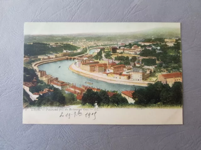 CPA / Carte postale ancienne - LYON - Panorama pris du Restaurant Gay (69)