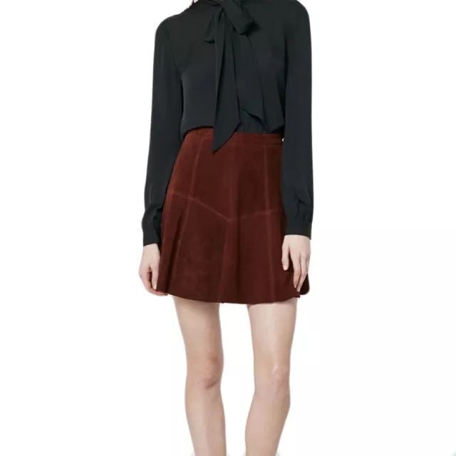 REBECCA MINKOFF Women's Suede A-Line Ibiza Skirt $498 NWT 2