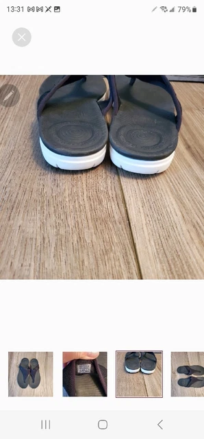 Fitflop Sz 9 M Black Flip Flop Synthetic Women Sandals Sparkle thong sandal 3