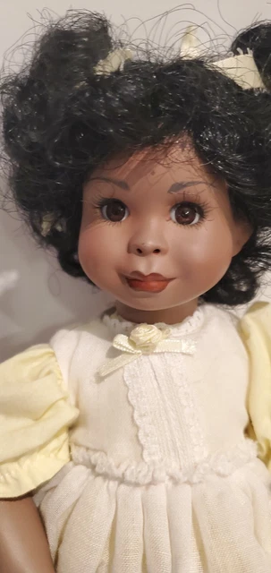 Paradise Galleries Porcelain African American Doll “Nicole” 14"