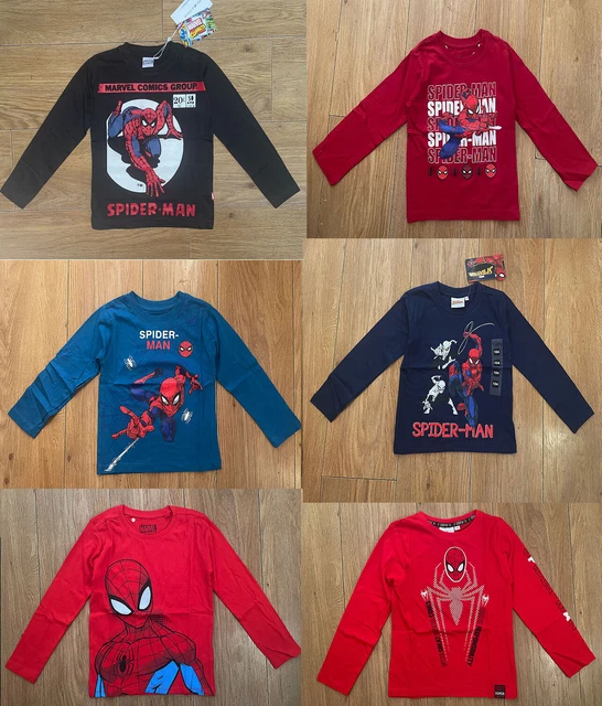Marvel Spiderman Graphic Print Cotton Long Sleeve Boys Girl T shirt Tee 3-9 Year