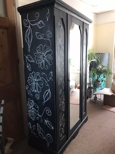 Antique wardrobe/Linen cupboard with full length mirror