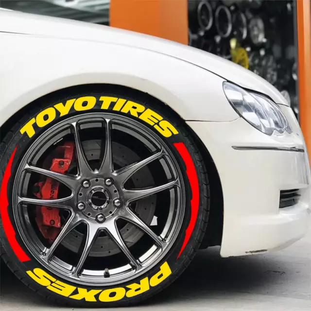 4 Kits TOYO TIRES PROXES Permanent Tire Lettering Sticker 1.20'' 15''-24'' Decal