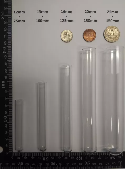 250 count Borosilicate Glass culture/test tubes