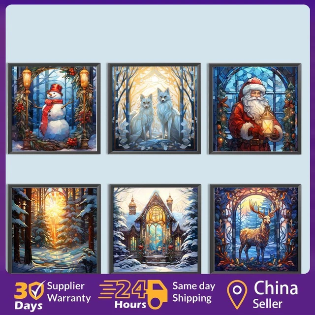 Paint By Numbers Kit DIY Xmas Winter Oil Art Picture Craft Home Wall Decoration