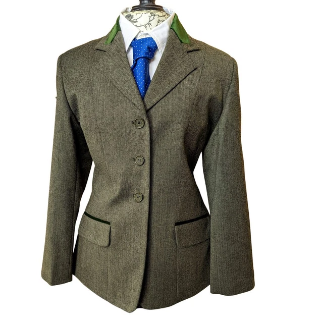 Tagg Maids Tweed Show Jacket - Koln Rider Moss Green Hacking Jacket 28",30",32"