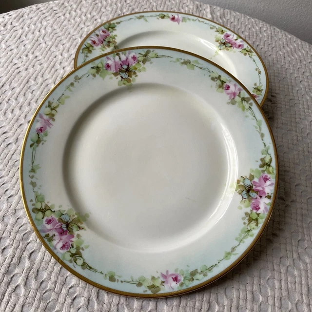 Moritz Zdekaver MZ Austria Hand Painted Pre-1909 Antique Plates, Set of 4