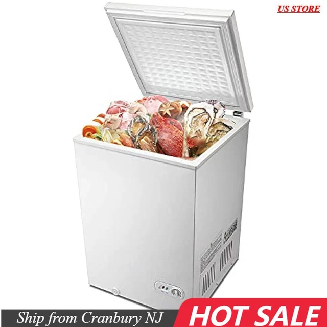 CHEST FREEZER 3.5 Cu.Ft, Upright Freezer, Adjustable Temperature, White