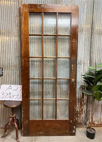 15 Pane Glass Door (37.75X90), Vintage American Door, Architectural Salvage, A27