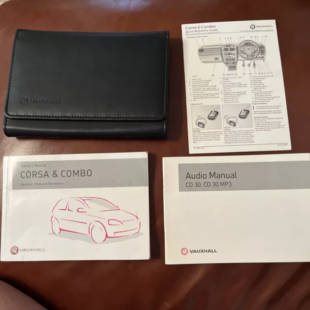 Vauxhall Corsa / Combo Owners Manual Audio Handbook & Wallet Pack 2003-2006