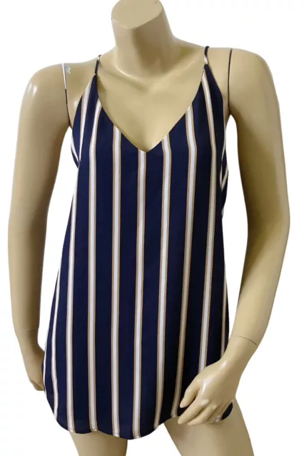 ANN TAYLOR LOFT Outlet Womens Size Medium Striped Spaghetti Strap Tank Top Shirt