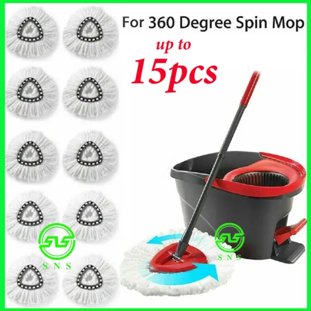 15x Replacement Microfiber Mop HEAD For O-Cedar Spin Mop Easy Clean Wring Refill