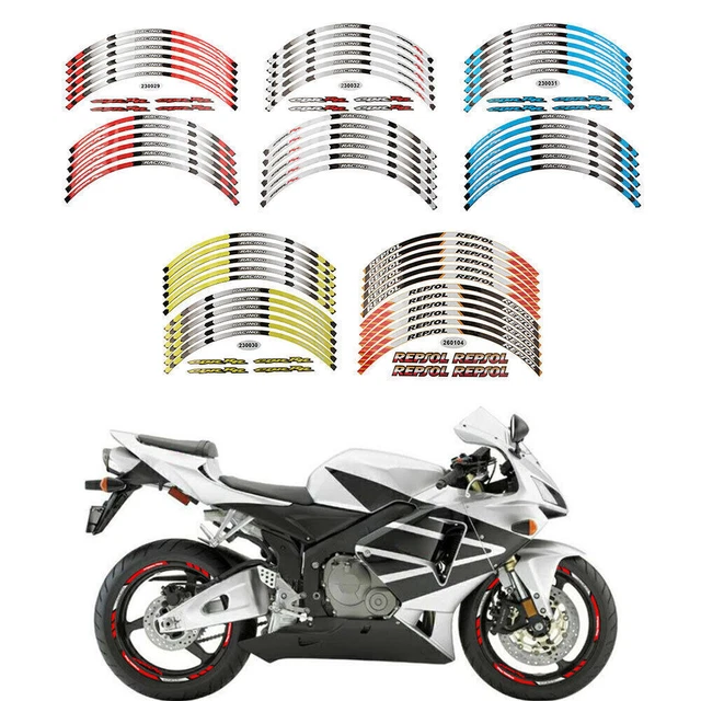 Rim Stripes Wheel Decals Tape Stickers for HONDA REPSOL HRC CBR RR Motorcycle