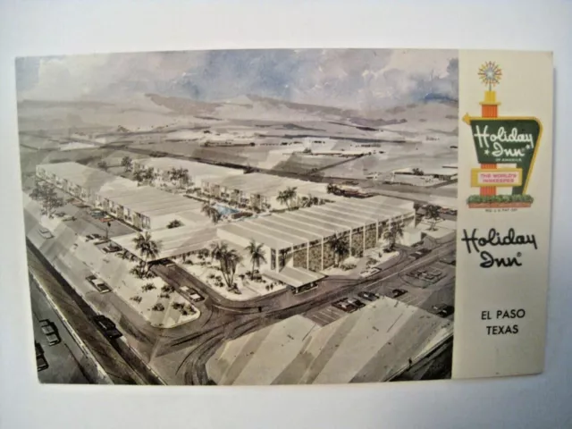 Vintage Holiday Inn Motel Hotel Advertising El Paso Texas Postcard ~ Unposted