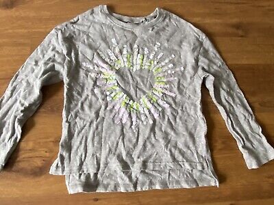 Girls Grey Next heart sparkle long sleeve top - Age 5 years