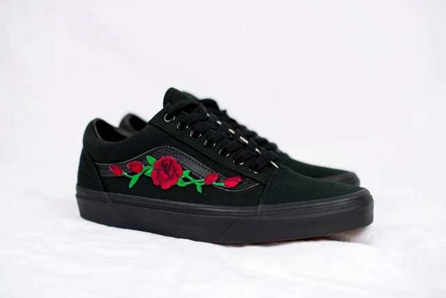 Vans old skool with rose patch sale