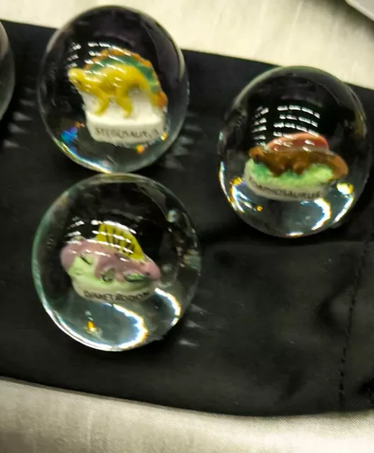 5 fèves Dinosaures dans des boules de verre TRÈS ORIGINAL 2