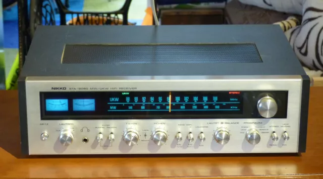 NIKKO STA-8080 STEREO-RECEIVER Flutlicht VU 2xPhono+WBT-LS 0744 HIGHEND f.Kenner