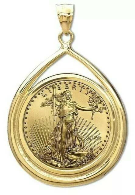 2024 - $5 Gold - American Eagle Coin  Pendant - 14-Kt - Teardrop Bezel - $678.88