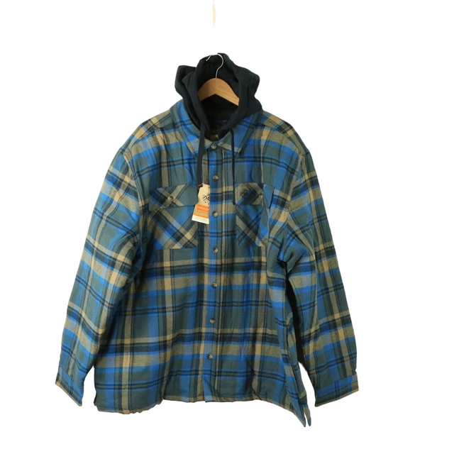 NWT Legendary Whitetails Maplewood Slate Hatchet Plaid Hooded Shirt Jacket 3XL