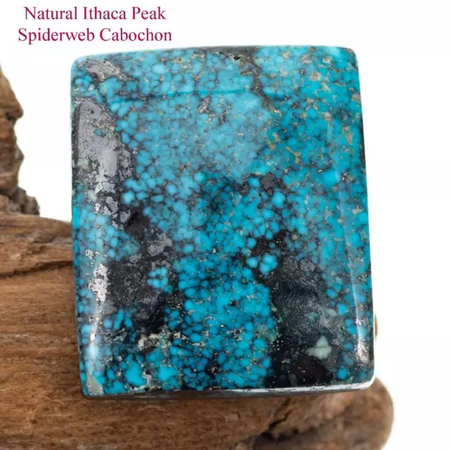 A+ ITHACA PEAK Turquoise Cabochon Cab Pyrite Spiderweb 25mm Natural Bracelet
