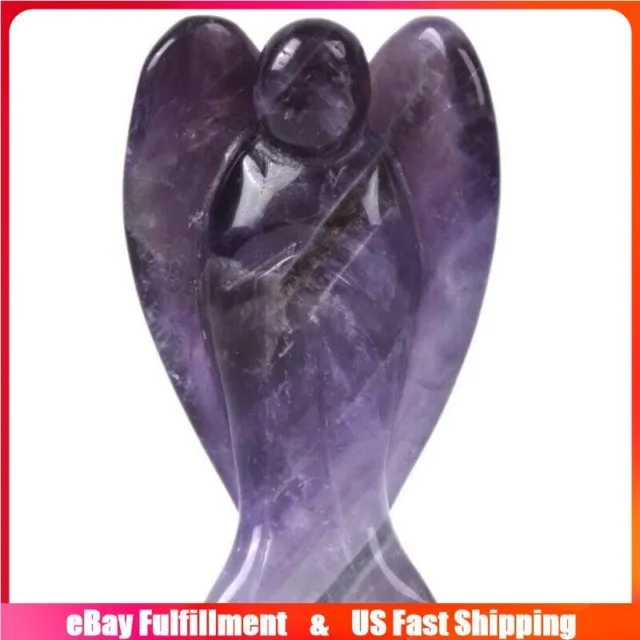 Natural Dream Amethyst Quartz Crystal Carved Angle Fairy Immortal Healing Reiki