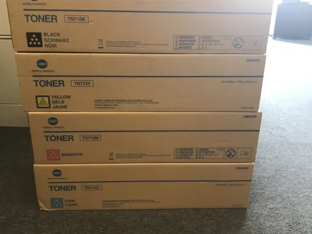 Genuine New Konica Minolta C659 and C759 /  TN-713 toner set of four