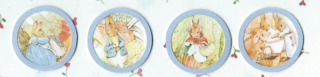 Miniature Peter Rabbit Prints 1:12 Dollhouse- Round Blue Frame