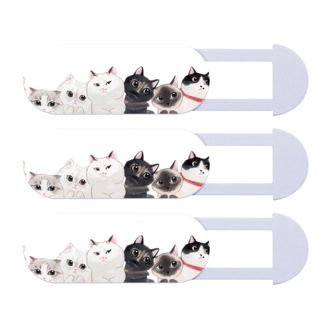3 PIEZAS -Cubierta de cámara Diapositiva Portátil Cubierta de cámara Dibujos animados Cat - Cámara -Bloqueador