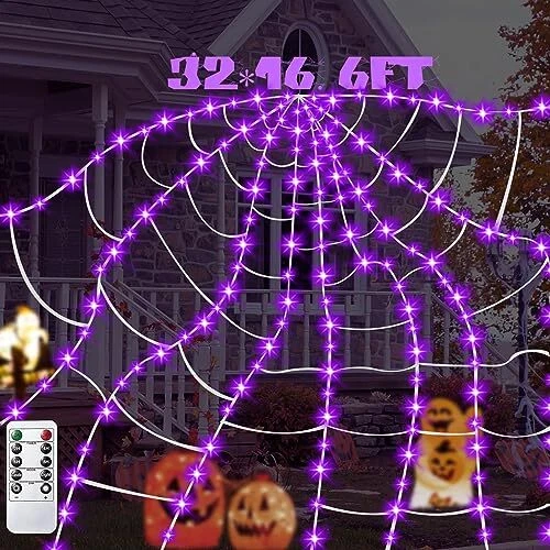 SPIDER WEBS HALLOWEEN Decorations Light Up Spider  Halloween