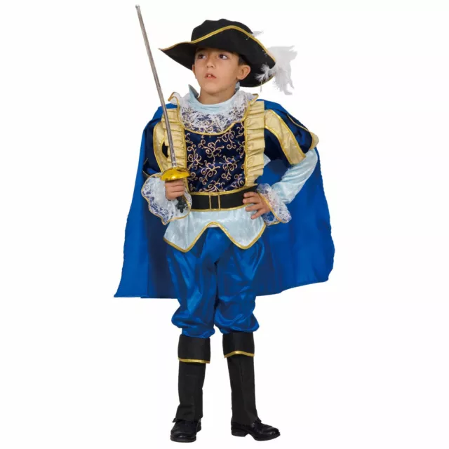 Nobleman Costume For Boys - Blue Musketeer Dress Up For Kids By Dress Up America