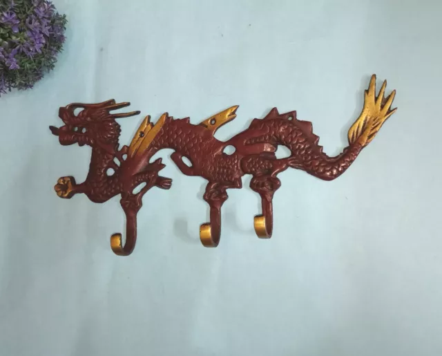 Mythical Creature Dragon Wall Hook Brass Feng Shui Dragon Unique Wall Dec AJ093