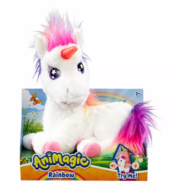 Animagic Rainbow My Glowing Unicorn Interactive Soft Plush Toy