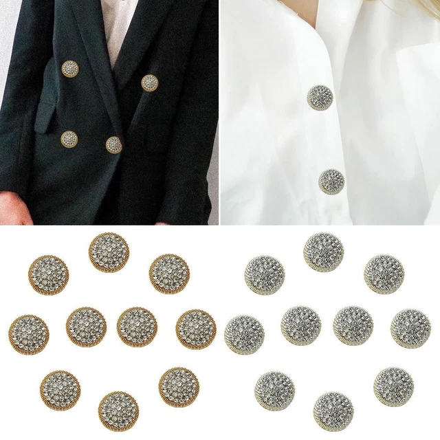 Decoración Agujas Camisa Botones Costura Botones Metal Estrás Botones