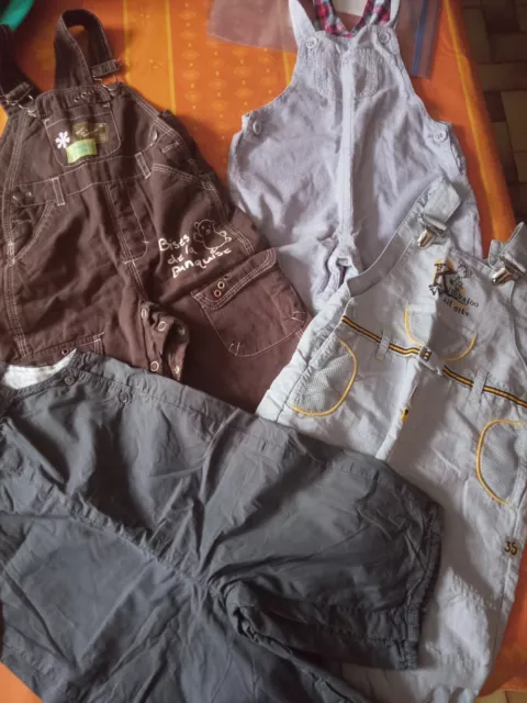 Lot de 4 SALOPETTES garçons en taille 12 mois