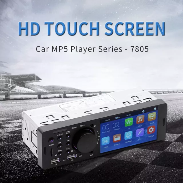 4.1" Single DIN Car MP5 Player Écran tactile FM Stereo Radio Bluetooth + Carema