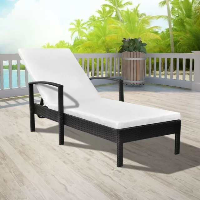 Chaise longue bain de soleil meuble de jardin piscine pliante en résine matelas