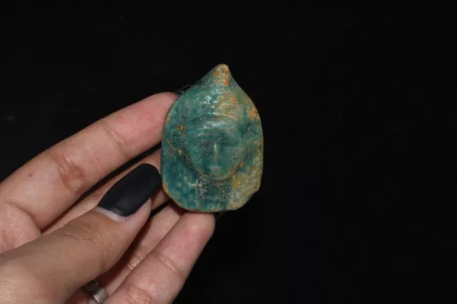 Large Ancient Egyptian Faience Amulet Figurine from Late Dynastic Period 3
