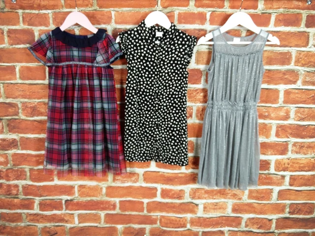 Girls Bundle Age 4-5 Years 100% Next Party Dress Set Tartan Silver Sparkle 110Cm