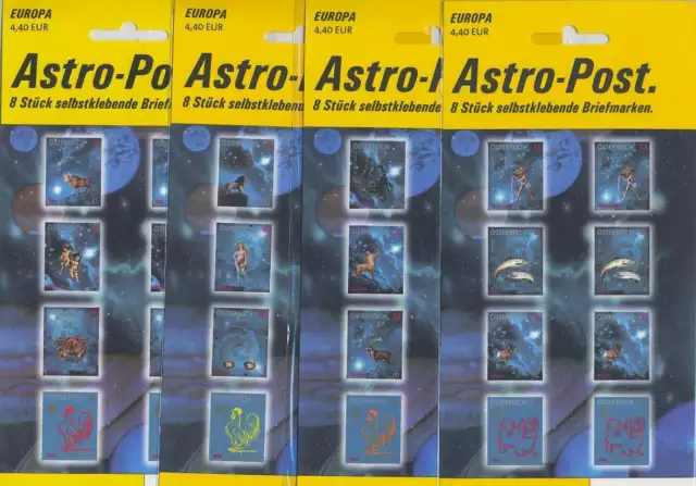 Österreich - Astro-Post Sternzeichen Astro Set 1 Bis 4 Komplett **