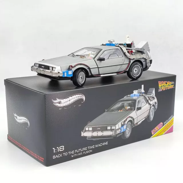 Hot Wheels 1/18 Elite Back To The Future Time Machine Delorean BCJ97 Diecast Car