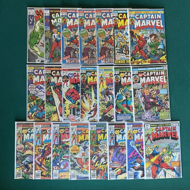 Captain Marvel Lot of 22 Marvel Comics 1969-1979 Vol. 1