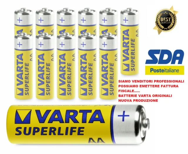48 Pile Batterie Varta Originali Aa Stilo Batteria Super Life