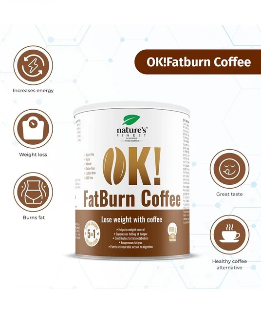 NATURE'S FINEST OK!FAT Burn Coffee, Weight Burn Diet Slimming Burner