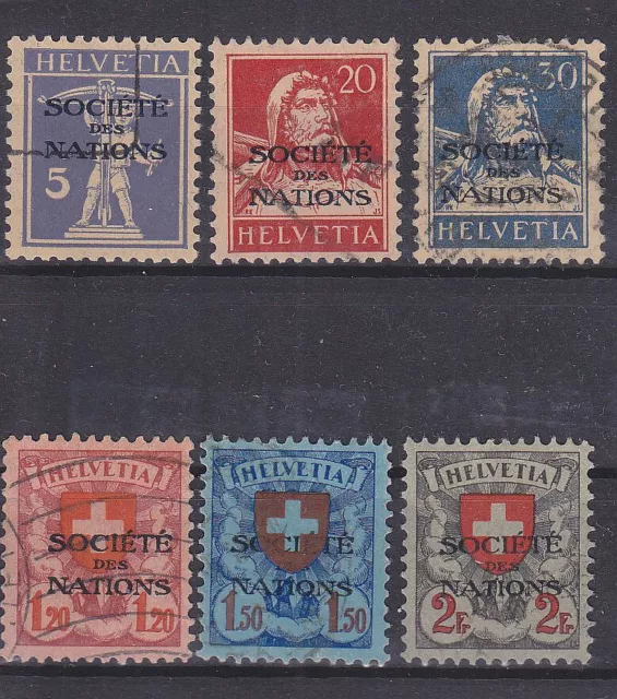 Schweiz 1924 Int.Ämter SDN Lot aus MiNr. 16-25x  ⊙/gest.