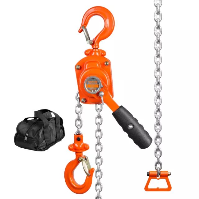 VEVOR Lever Block Chain Hoist G80 Ratchet 500kg 0.5 Ton Come along 3 m Lifter