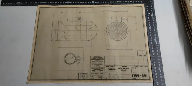 original technische Konstruktions-Zeichnung DKW RT200 RT250 Auto Union Ingolstad