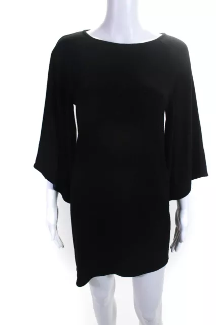 Abi Ferrin Womens Asymmetrical Sweater Dress Black Size Extra Small