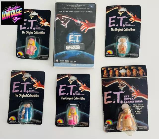 1982 LJN Extra Terrestrial ET Figurines Collectible Set of 5 & Video