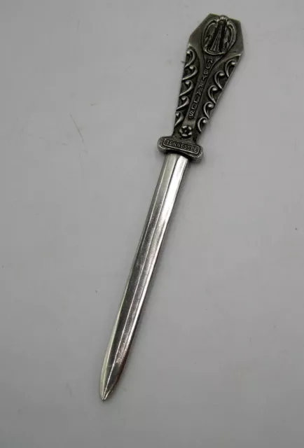 Vintage 1980's Gish Pewter Letter Opener Ruby Falls TN